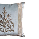 Antique Ottoman Empire Silver Embroidery on Icy Blue Velvet (#E091224A&B | 21 x 22") New Pillows B. Viz Design