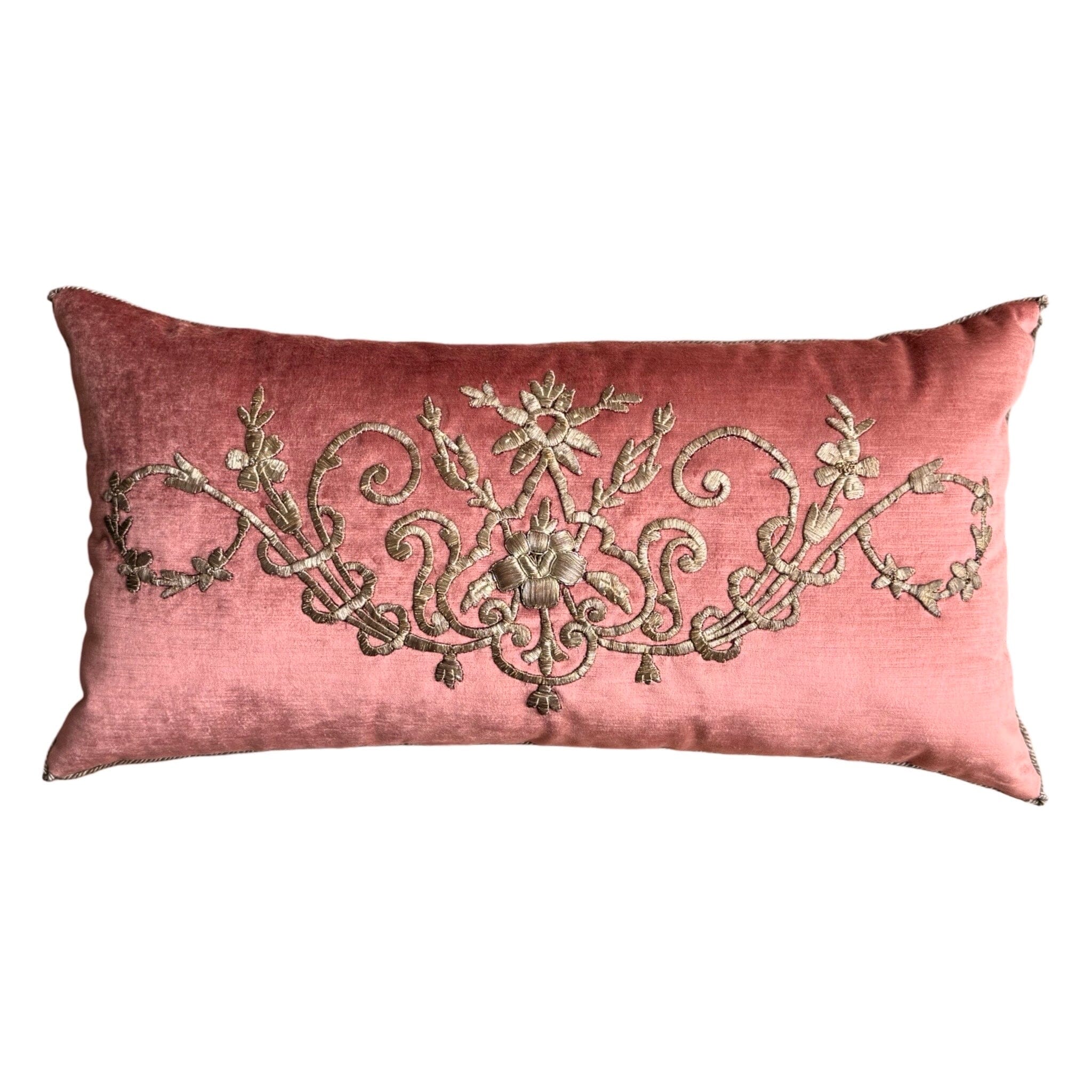 Antique Ottoman Empire Silver Metallic Embroidery (#E091424 | 15.5 x 30") New Pillows B. Viz Design