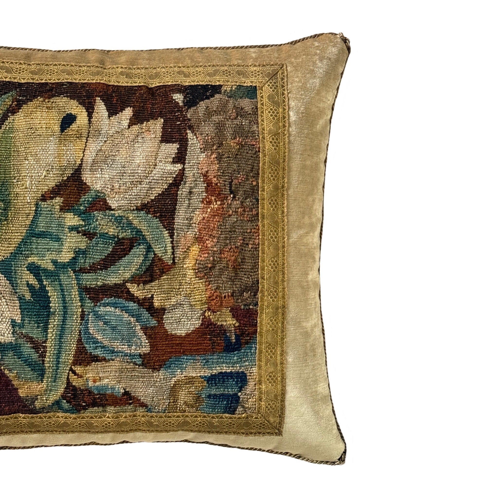 Antique Tapestry Fragment (#T072024 | 16.5 x 18") New Pillows B. Viz Design