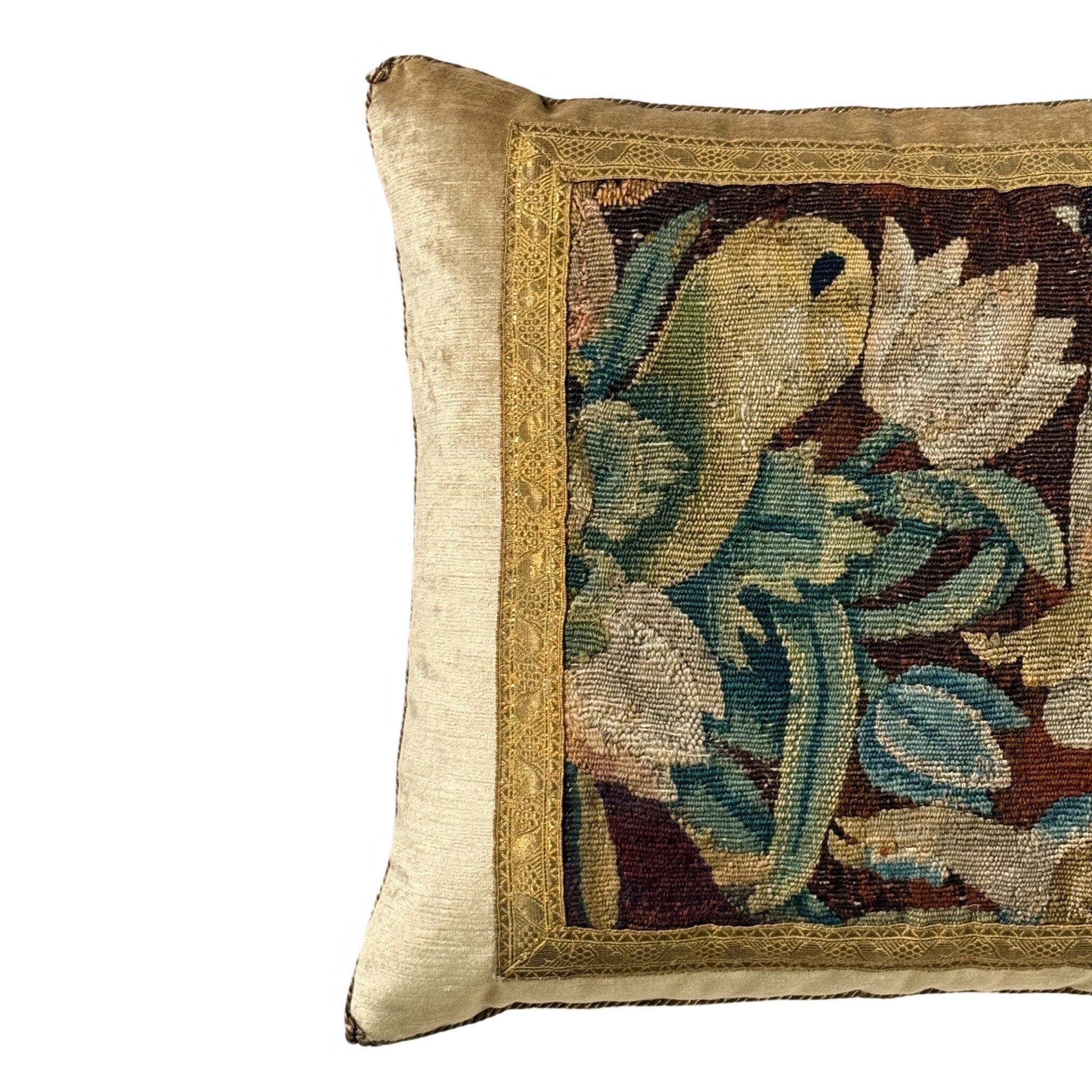 Antique Tapestry Fragment (#T072024 | 16.5 x 18") New Pillows B. Viz Design