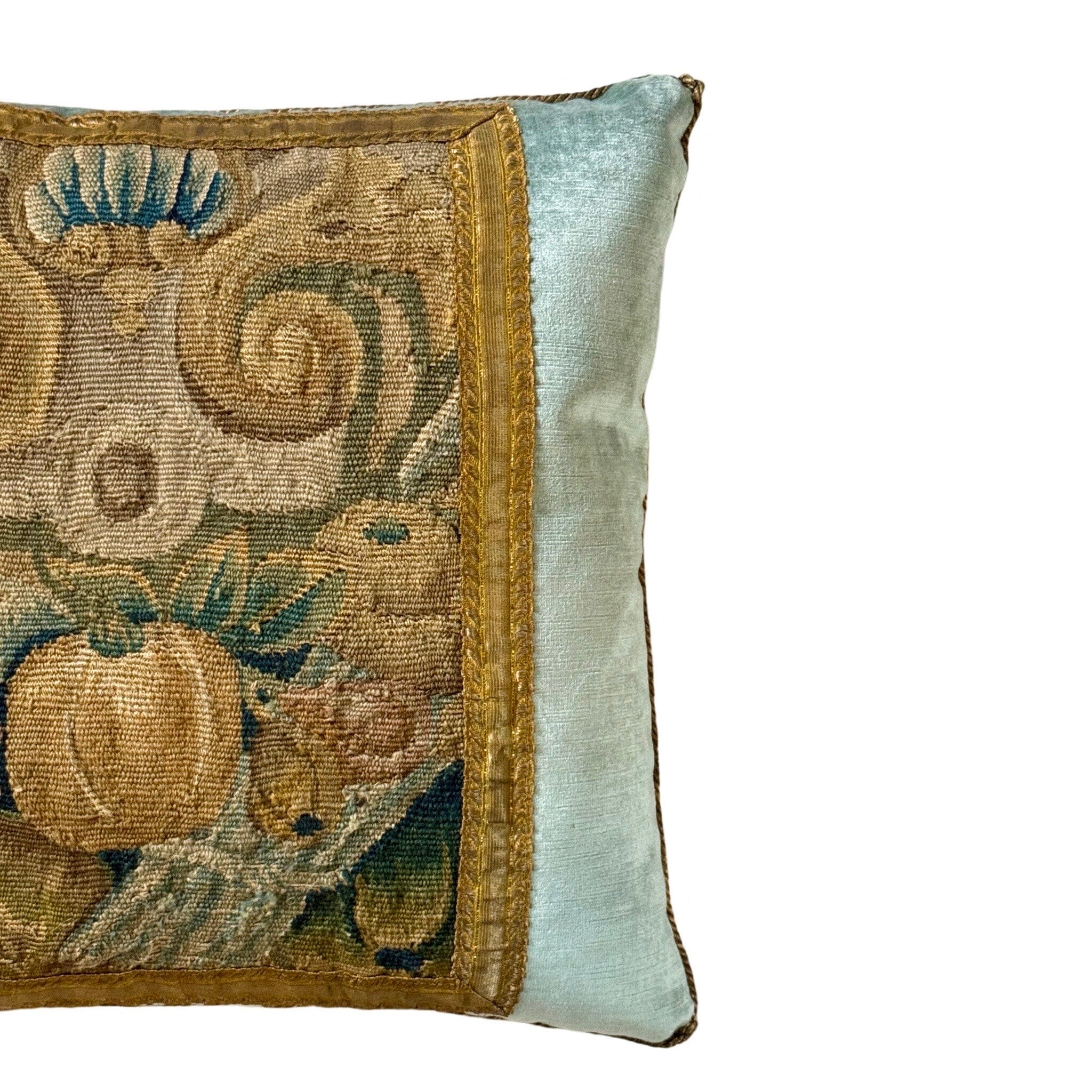 Antique Tapestry Fragment (#T093024 | 17 x 19") New Pillows B. Viz Design