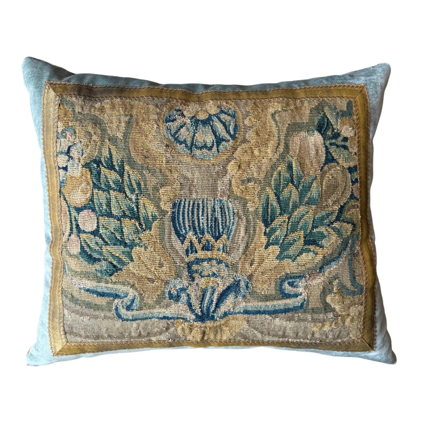 Antique Tapestry Fragment (#T100224 | 22 x 26") New Pillows B. Viz Design