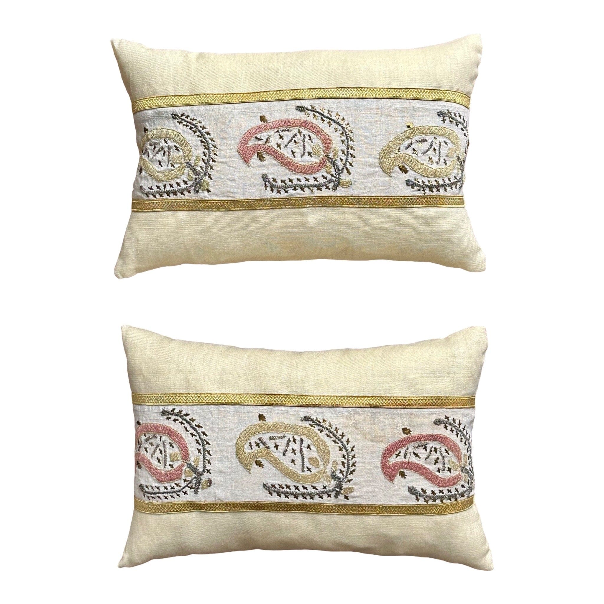 Antique Turkish Towels (#M040624A&B | 11 x16 1/2 ") New Pillows B. Viz Design