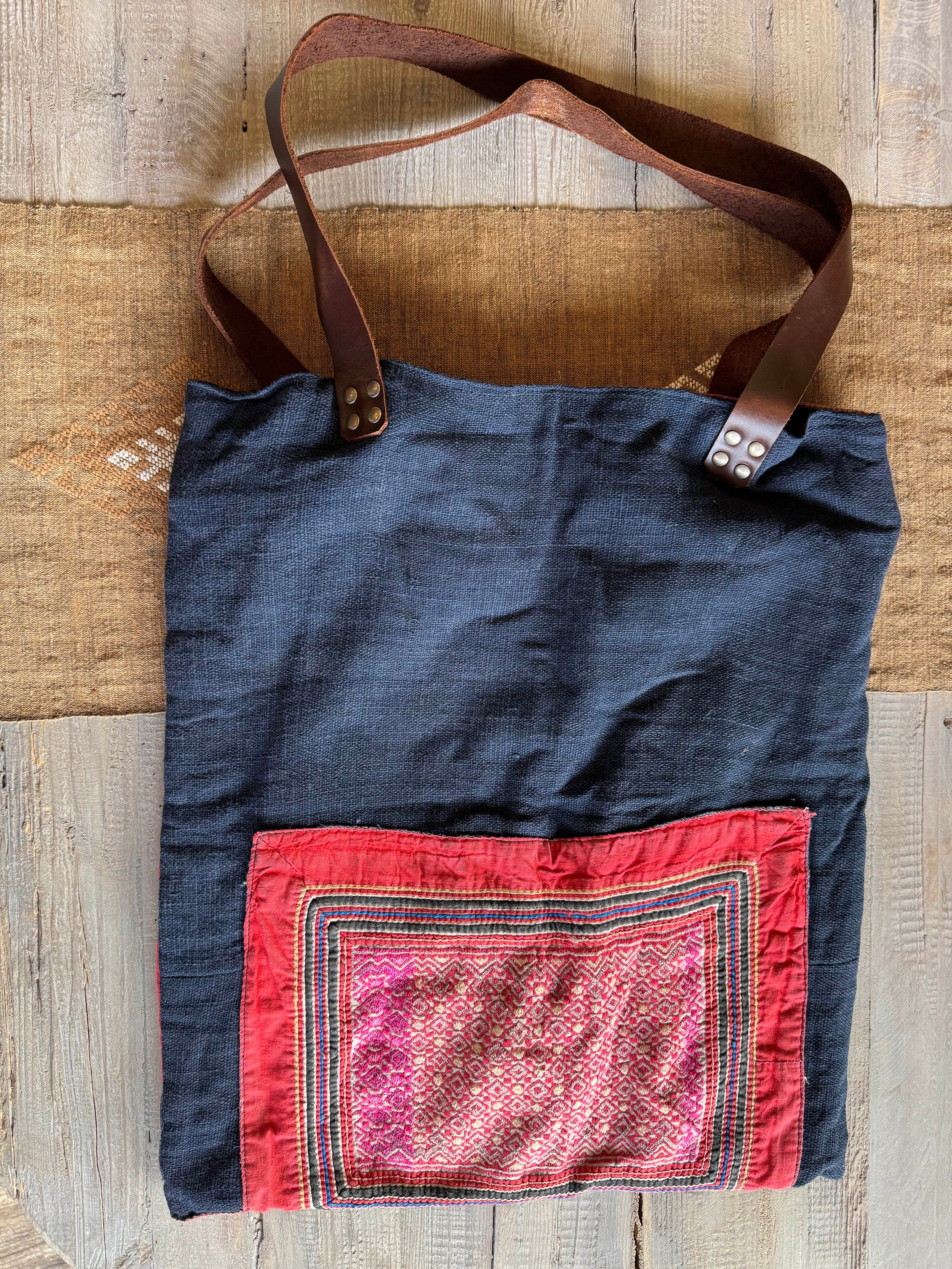 Bag Created from Vintage Hmong Tribe Textile Bag Baanpueng Handmade Shop