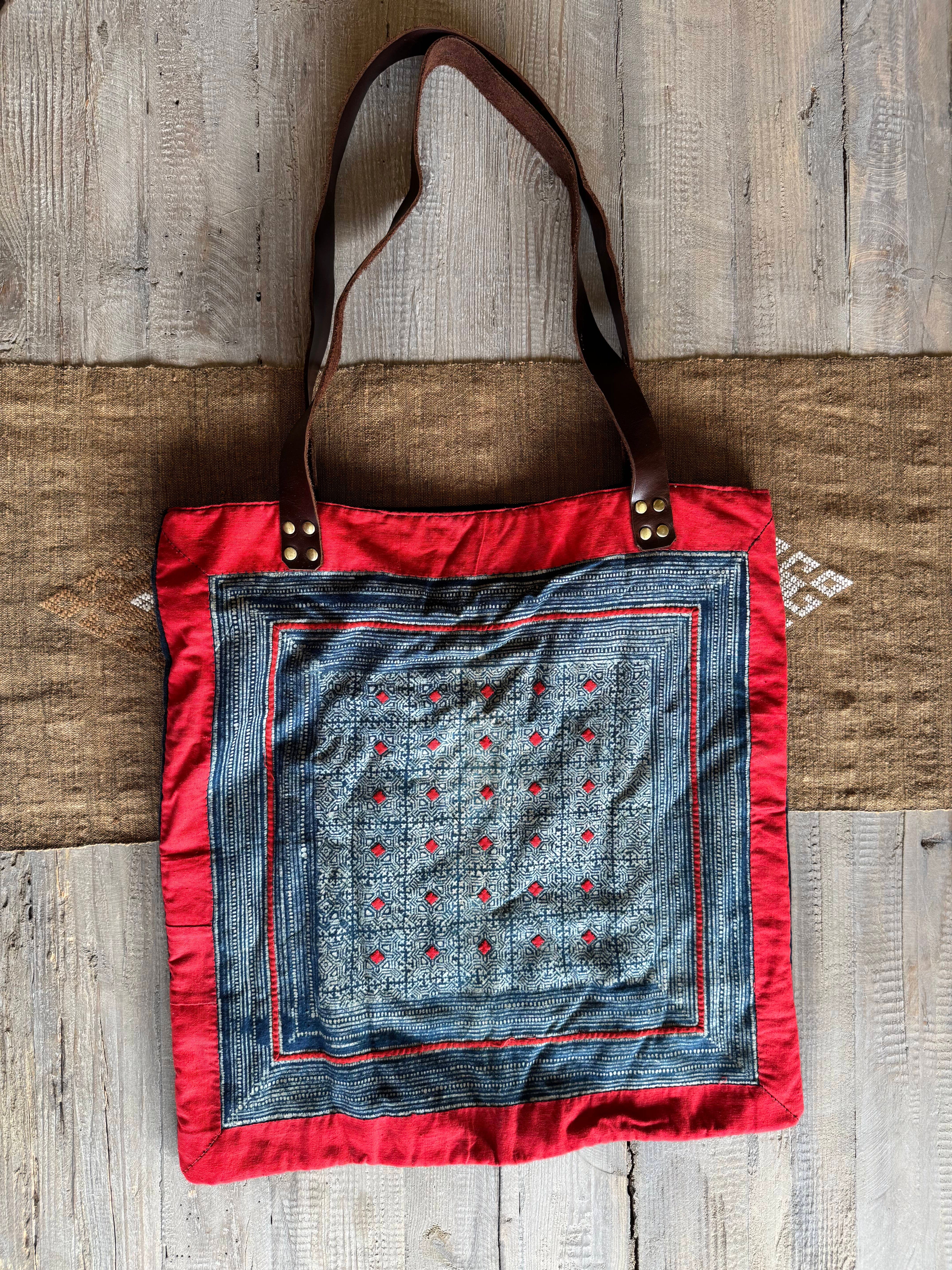 Bag Created from Vintage Hmong Tribe Textile Bag Baanpueng Handmade Shop Bag B