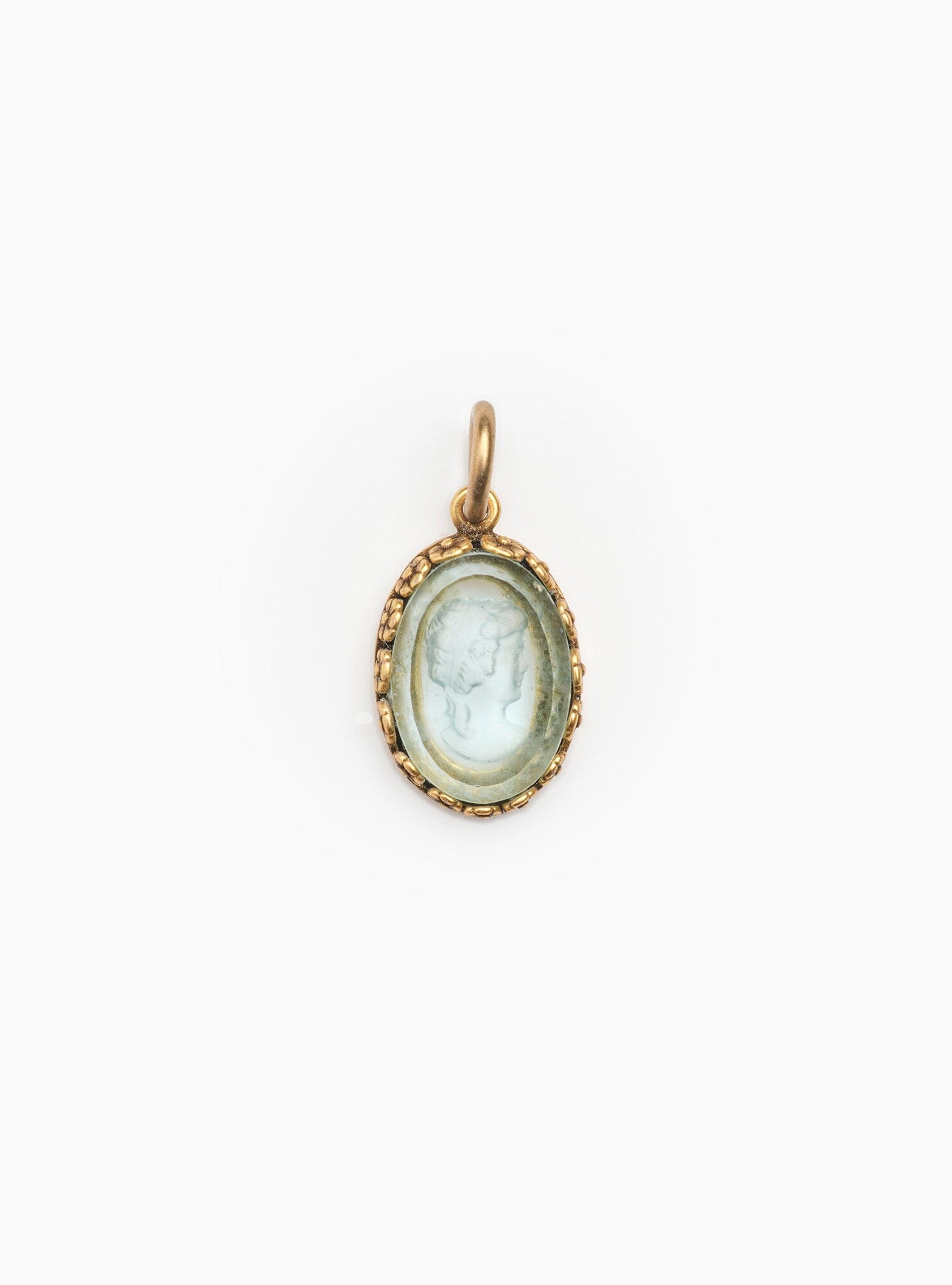 Blue Glass Cameo Charm Charm Fallen Aristocrat