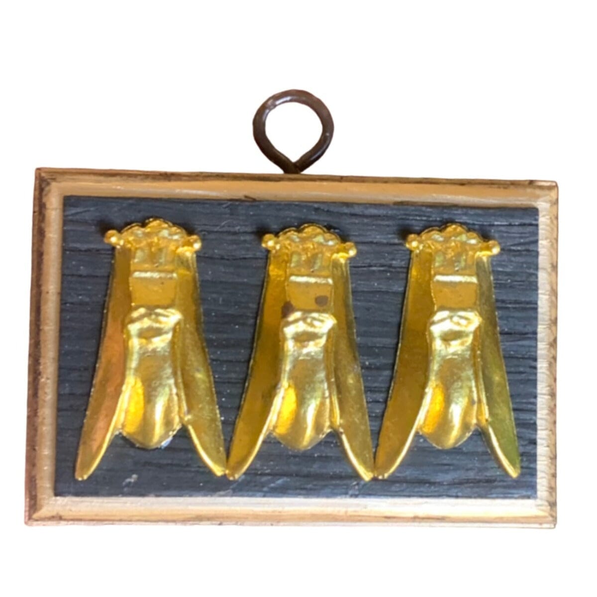 Bourbon Barrel Frame with "Cicadas" Museum Bees | 3 3/4" x 1" Museum Bees Trace Mayer Antiques