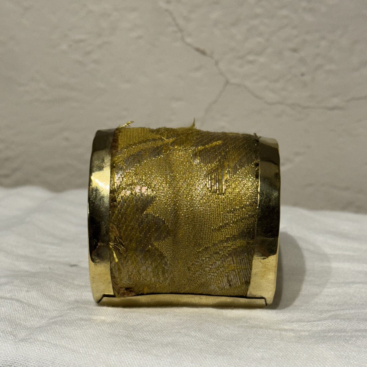 Brass Cuffs Made with Antique Ecclesiastic Vestment Material Bracelet Eyup Gunduz Cuff A