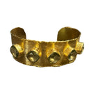 Brushed Brass Cuff with Stones Bracelet Eyup Gunduz Cuff C | #8217