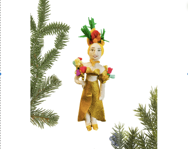 Carmen Miranda Felt Ornament B Viz Design