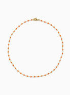 Carnelian Beaded Chain Necklace, 16" Jewelry Fallen Aristocrat