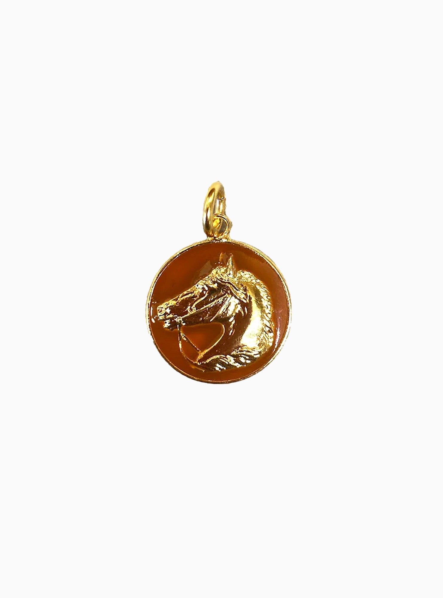 Cognac Enamel Horse Charm Charm Fallen Aristocrat