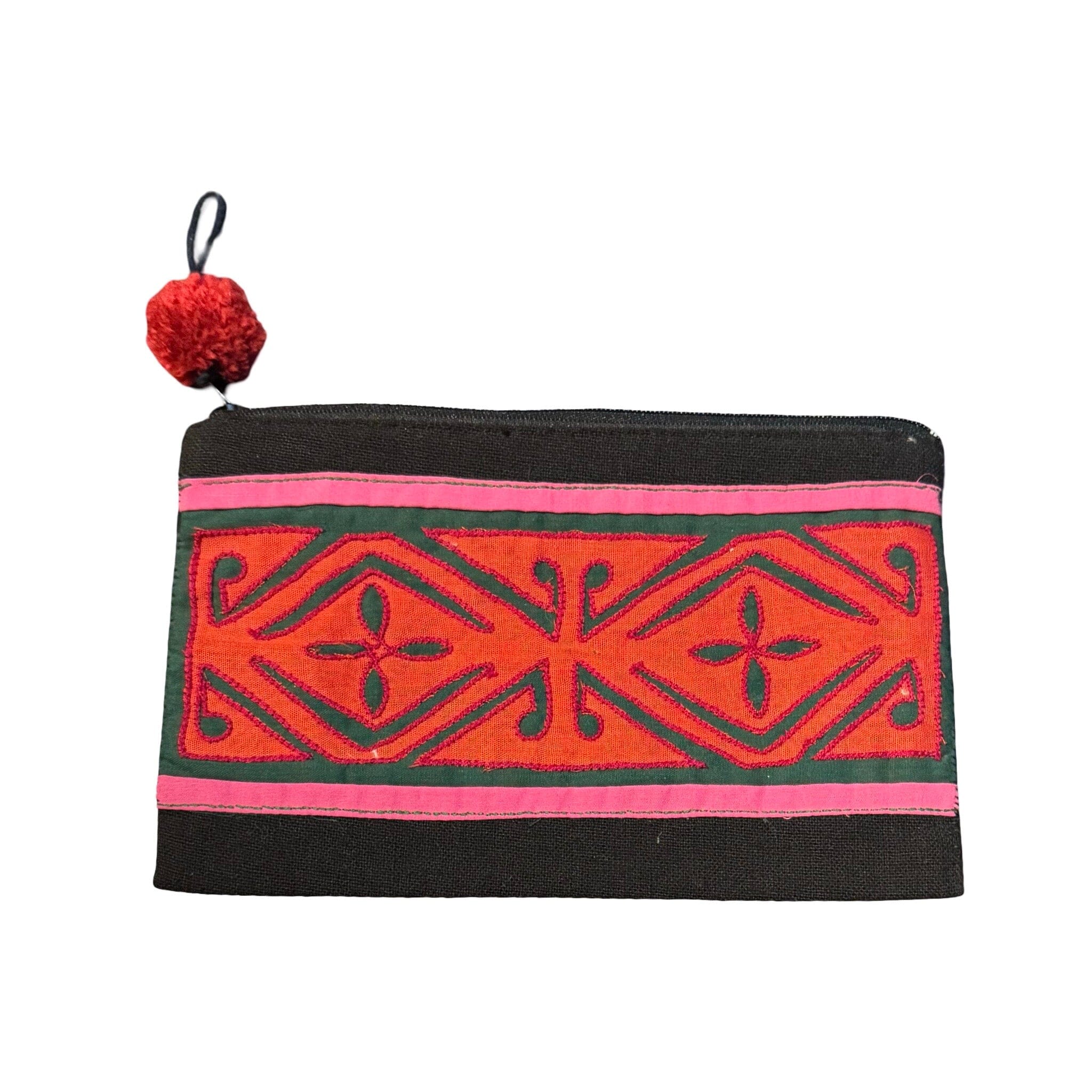 Colorful Applique Trinket Pouch from Southeast Asia Zipper Pouch Bangkok A