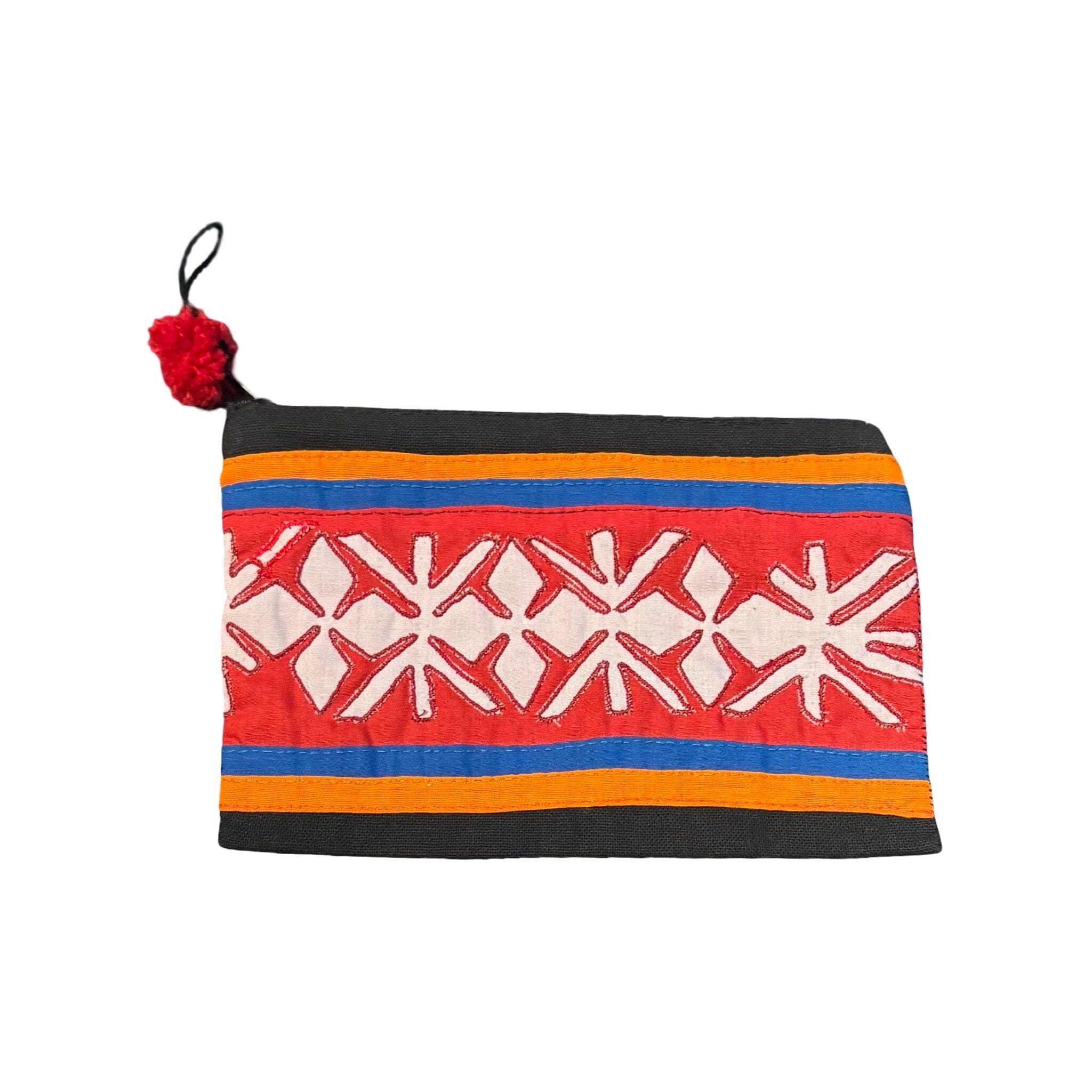 Colorful Applique Trinket Pouch from Southeast Asia Zipper Pouch Bangkok B