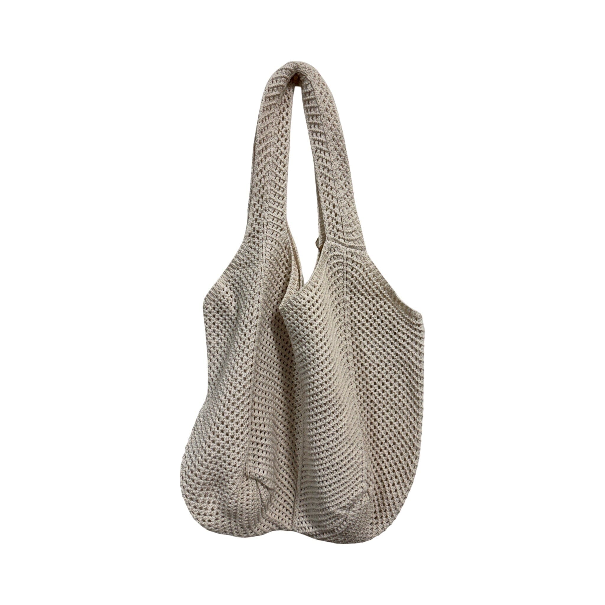 Crocheted Cotton Shoulder Bag Handbag Baanpueng Handmade Shop White