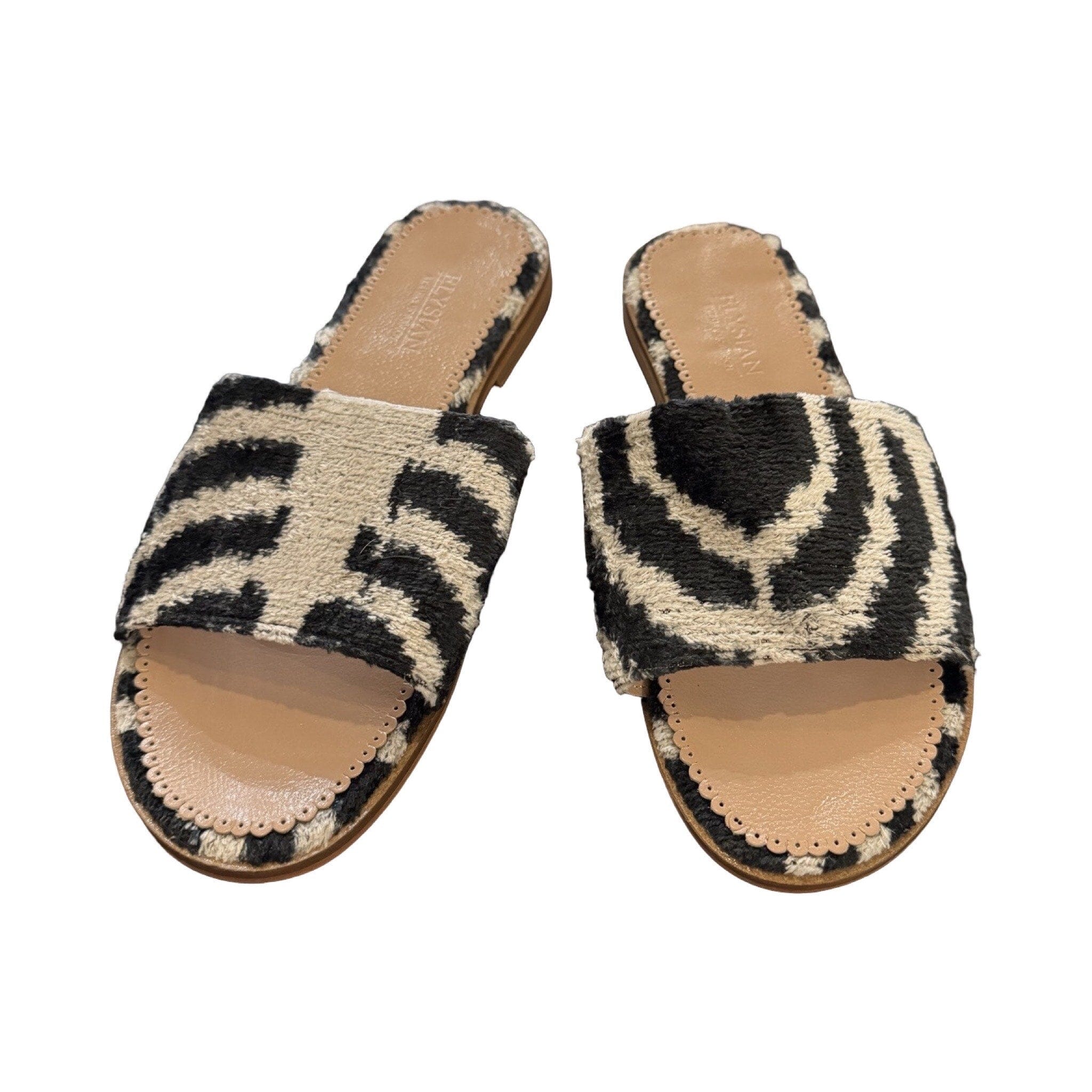 Elysian Silk Ikat Sandals Sandals Elysian by Emily Morrison Black and White 5.5