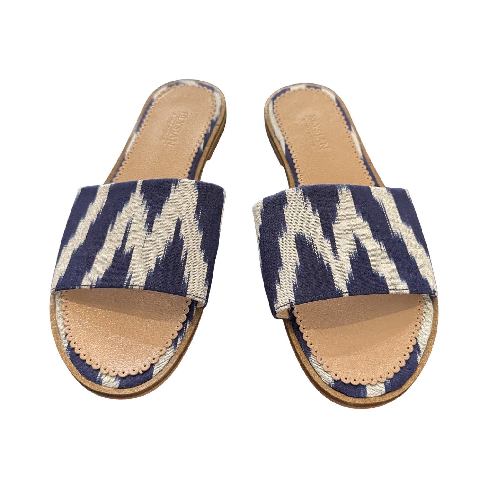 Elysian Silk Ikat Sandals Sandals Elysian by Emily Morrison Blue and White 5.5