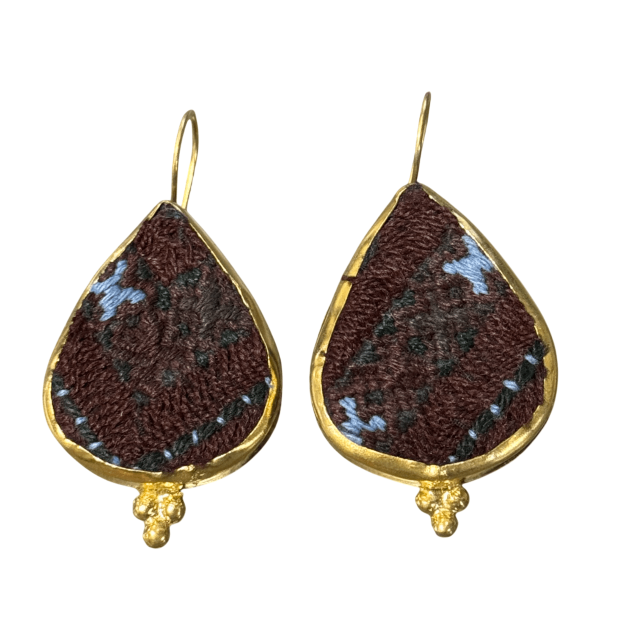 Embroidered Textile Statement Earrings Earrings Eyup Gunduz A
