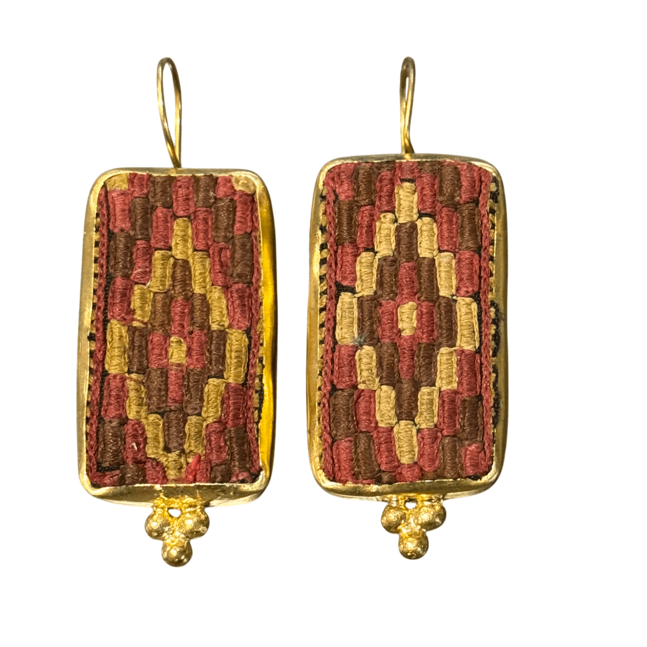 Embroidered Textile Statement Earrings Earrings Eyup Gunduz B