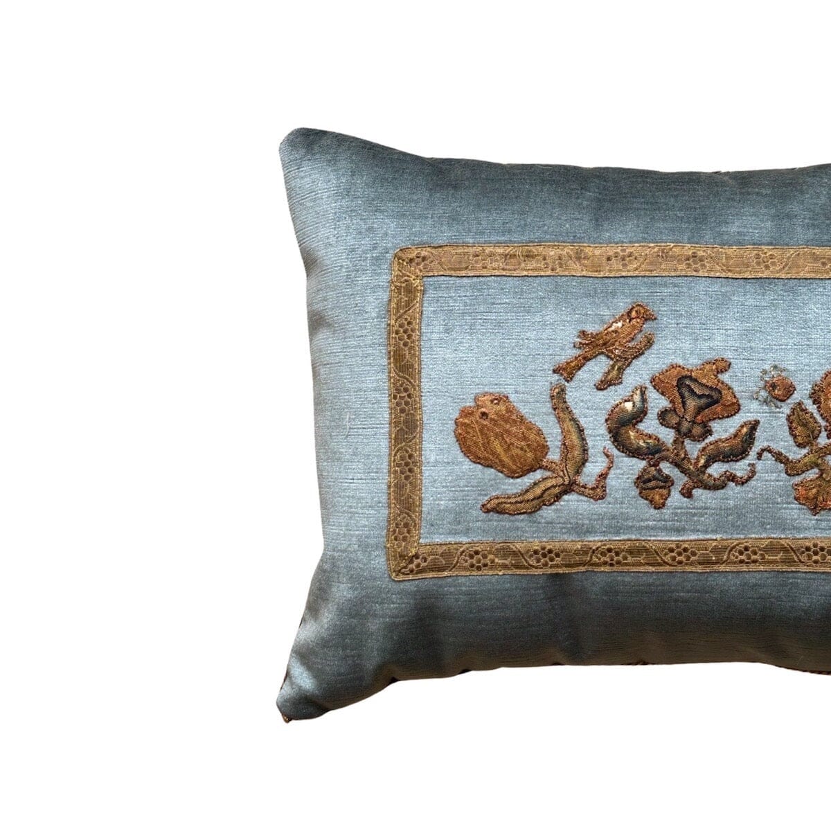 English 17th C. Tent Stitch Embroidery Applique (#A102123 | 12 x 16") New Pillows B. Viz Design 