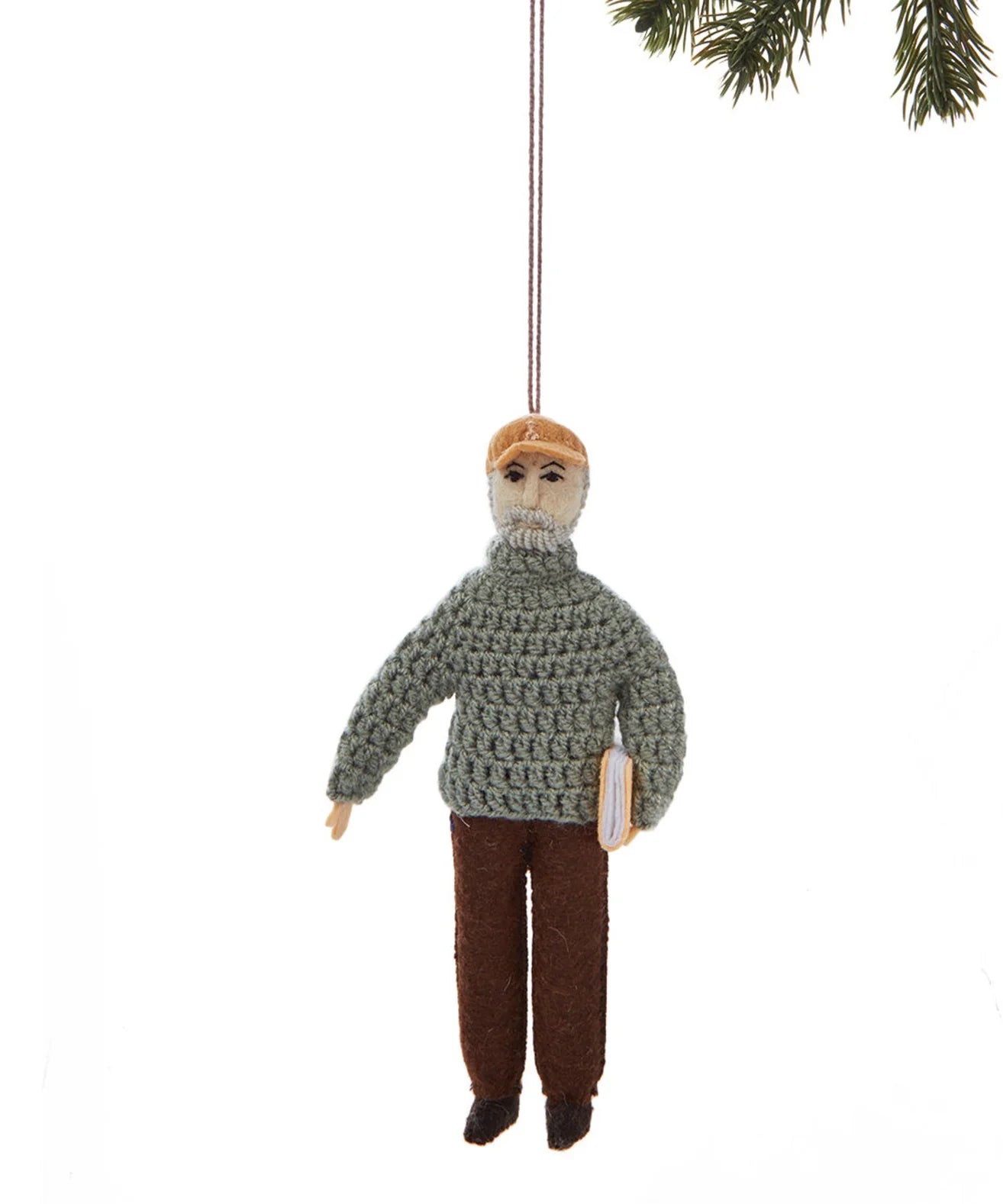 "Ernest Hemingway" Felt Ornament Holiday Ornaments Silk Road Bazaar