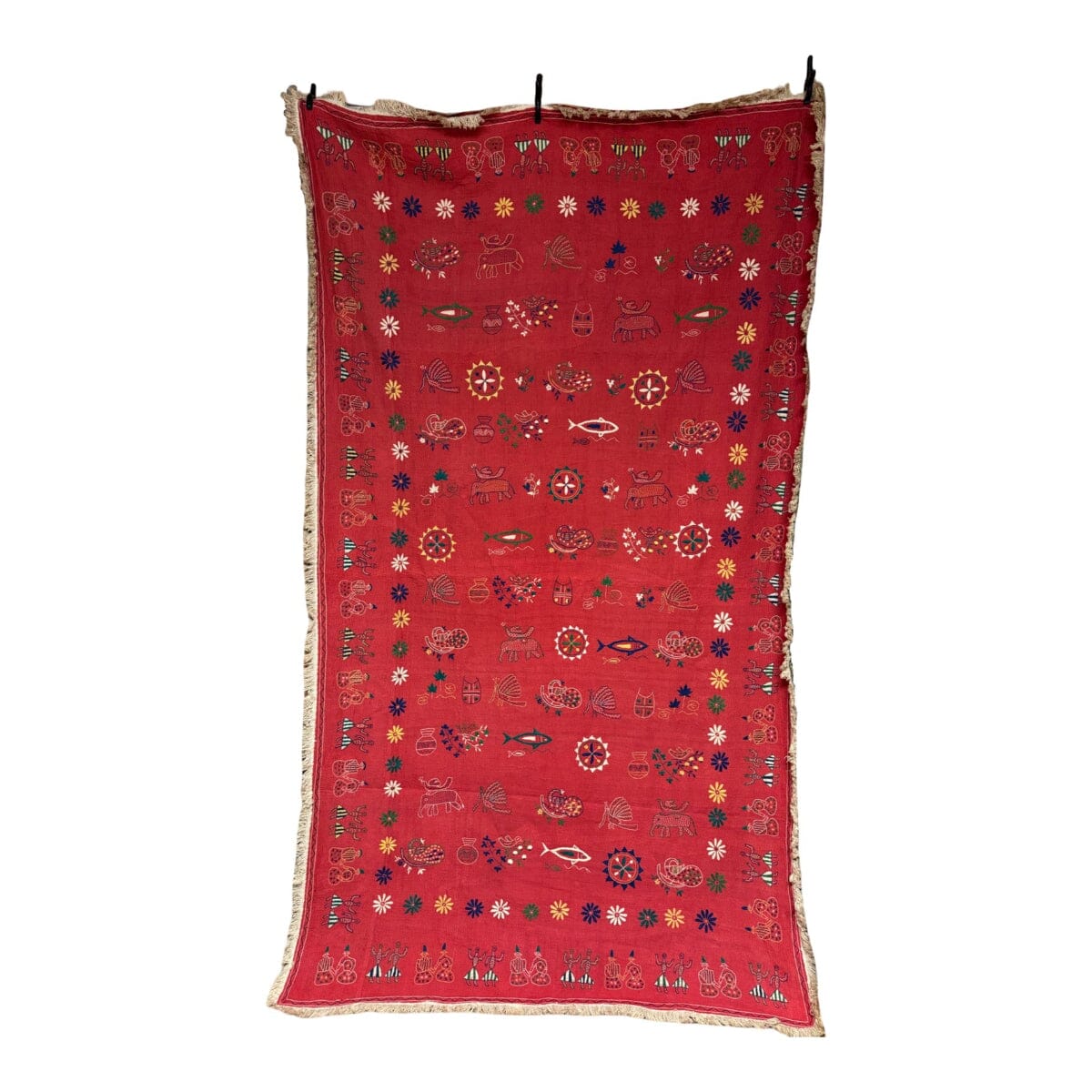 Ethnographic Wall Hanging Textile (#10133 | 48 x 86") Vintage Textile Tremont Auctions