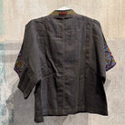 Flax Linen Short Jacket with Vintage Hmong Batik and Embroidery Jacket Bangkok