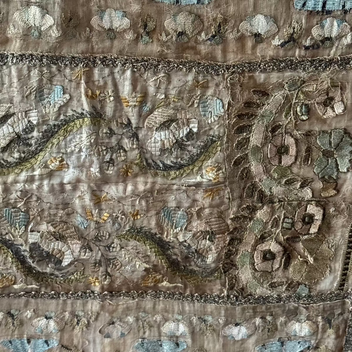 Framed 18th Century Muslin Hand Embroidered Ottoman Towels (430423) Antique Textile Rebecca Vizard