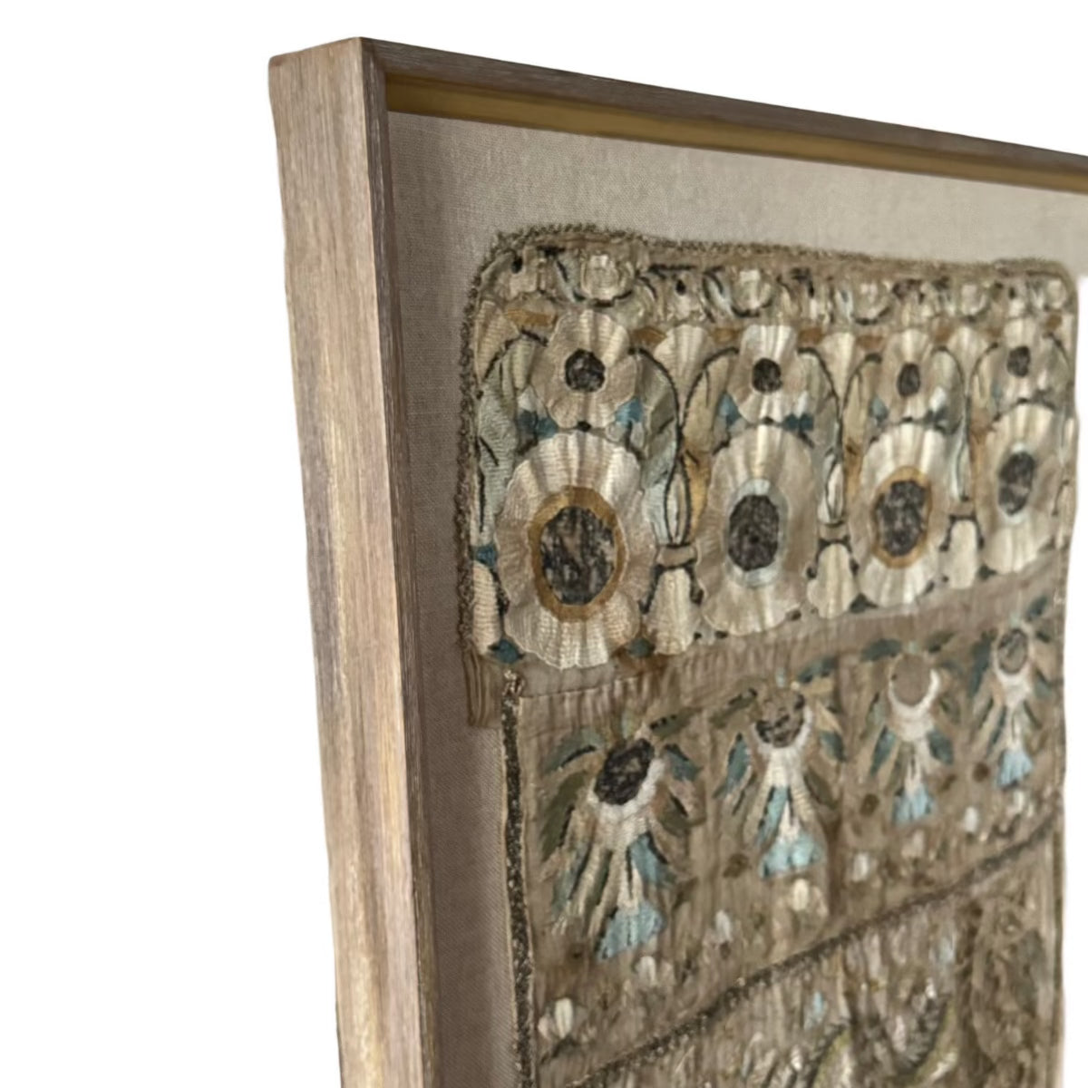 Framed 18th Century Muslin Hand Embroidered Ottoman Towels (430423) Antique Textile Rebecca Vizard