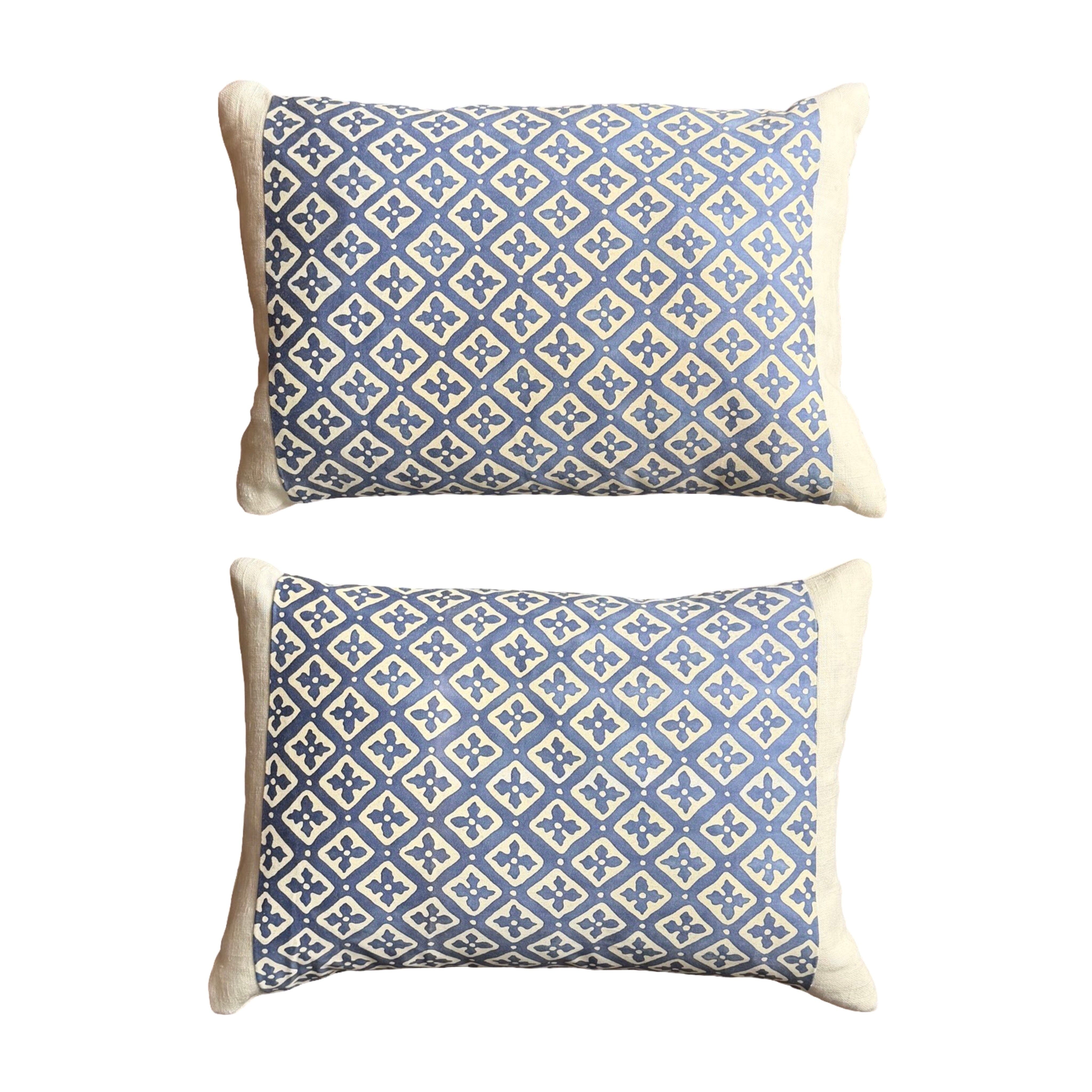 Groves Brothers Blue and White (Fortuny Style) (#M031626A&B | 13x19") New Pillows B. Viz Design