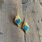 Hand Crafted Ottoman Vintage Textile Earrings - Coffin Diamond New Jewelry Eyup Gunduz A