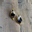 Hand Crafted Ottoman Vintage Textile Earrings - Coffin Diamond New Jewelry Eyup Gunduz B