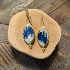 Hand Crafted Ottoman Vintage Textile Earrings - Oval Diamond New Jewelry Eyup Gunduz C