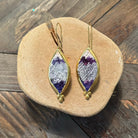 Hand Crafted Ottoman Vintage Textile Earrings - Oval Diamond New Jewelry Eyup Gunduz H