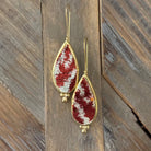 Hand Crafted Ottoman Vintage Textile Earrings - Pear New Jewelry Eyup Gunduz D 