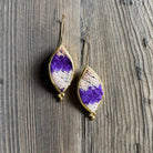 Hand Crafted Ottoman Vintage Textile Earrings - Pointed Oval New Jewelry Eyup Gunduz E