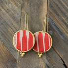 Hand Crafted Ottoman Vintage Textile Earrings - Round New Jewelry Eyup Gunduz F