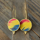 Hand Crafted Ottoman Vintage Textile Earrings - Round New Jewelry Eyup Gunduz G