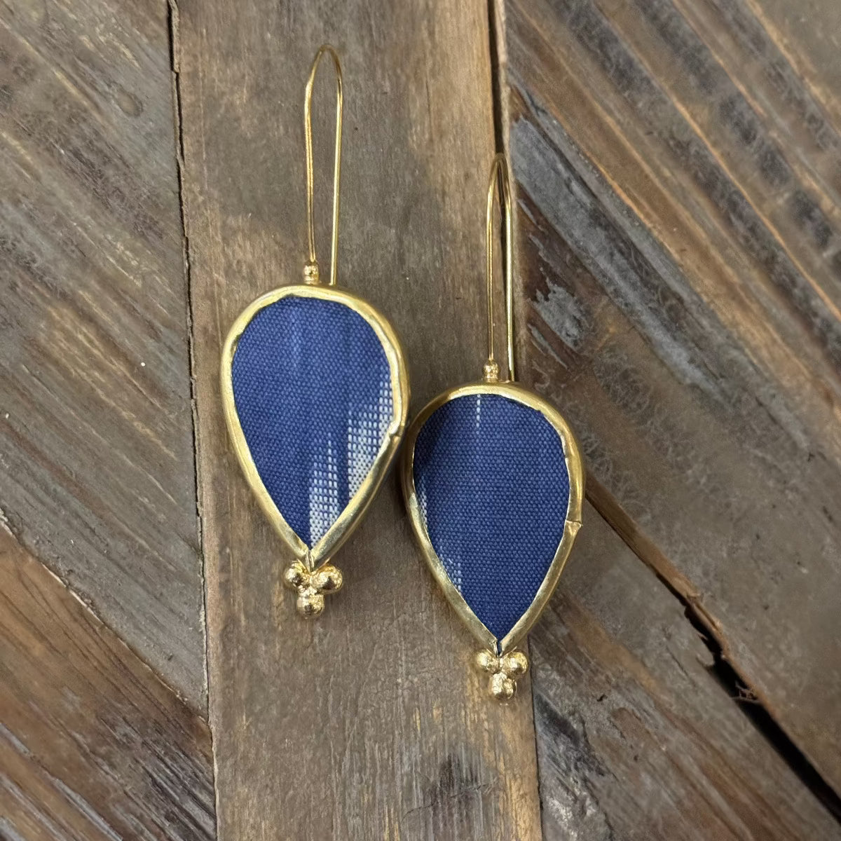 Hand Crafted Ottoman Vintage Textile Earrings - Teardrop New Jewelry Eyup Gunduz L