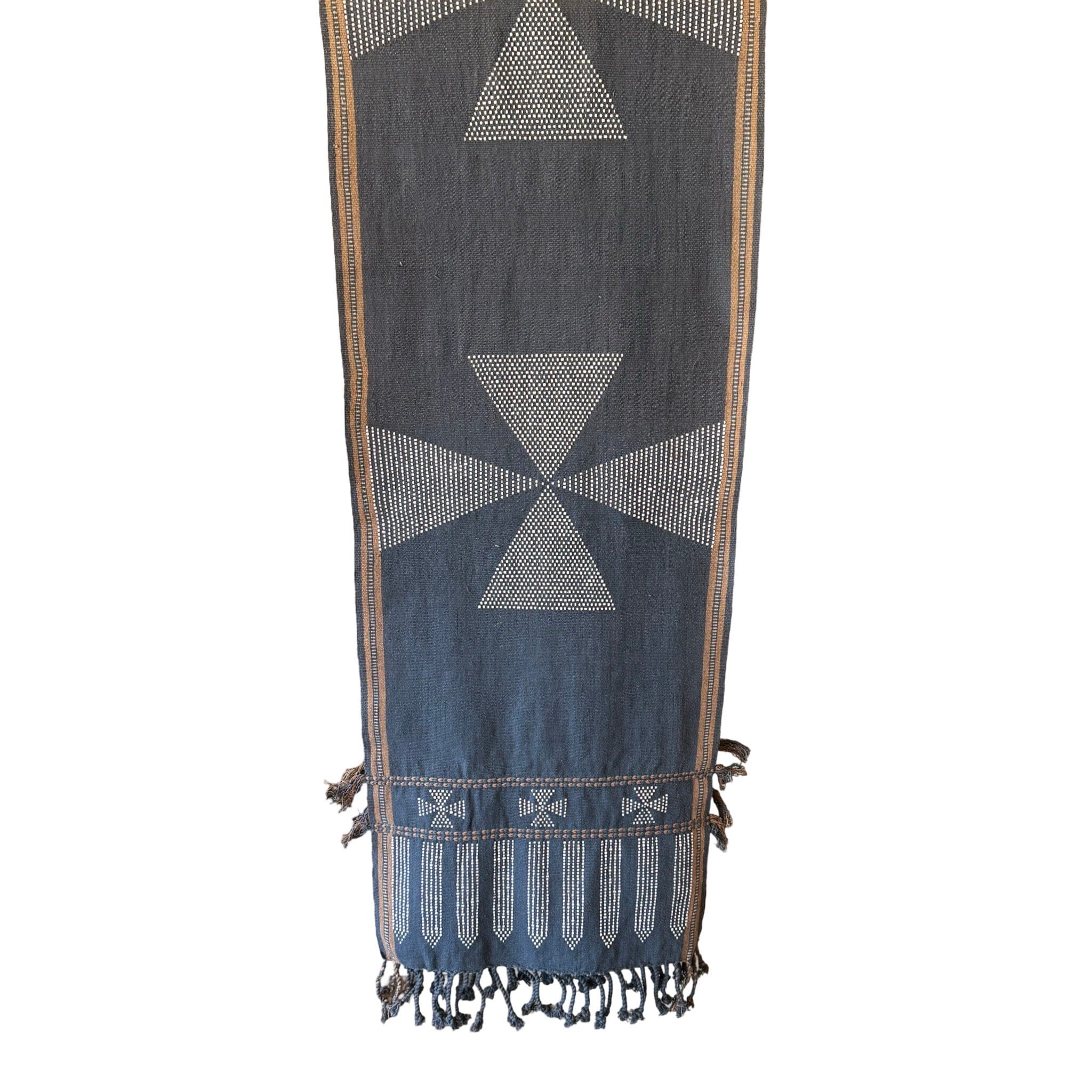 Hand Dyed, Handwoven, and Hand Beaded Table Runner from Laos Table Runner ClayCut Laos Runner B