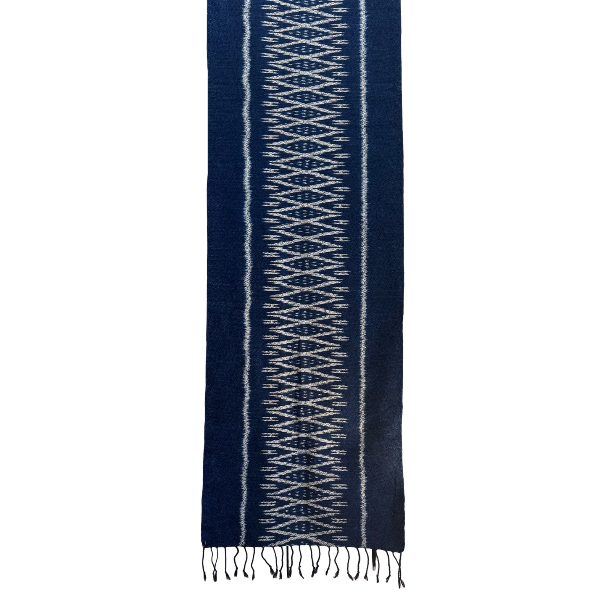 Hand Dyed Handwoven Indigo Scarf or Table Runner from Laos Table Runner ClayCut Laos Indigo Tassel