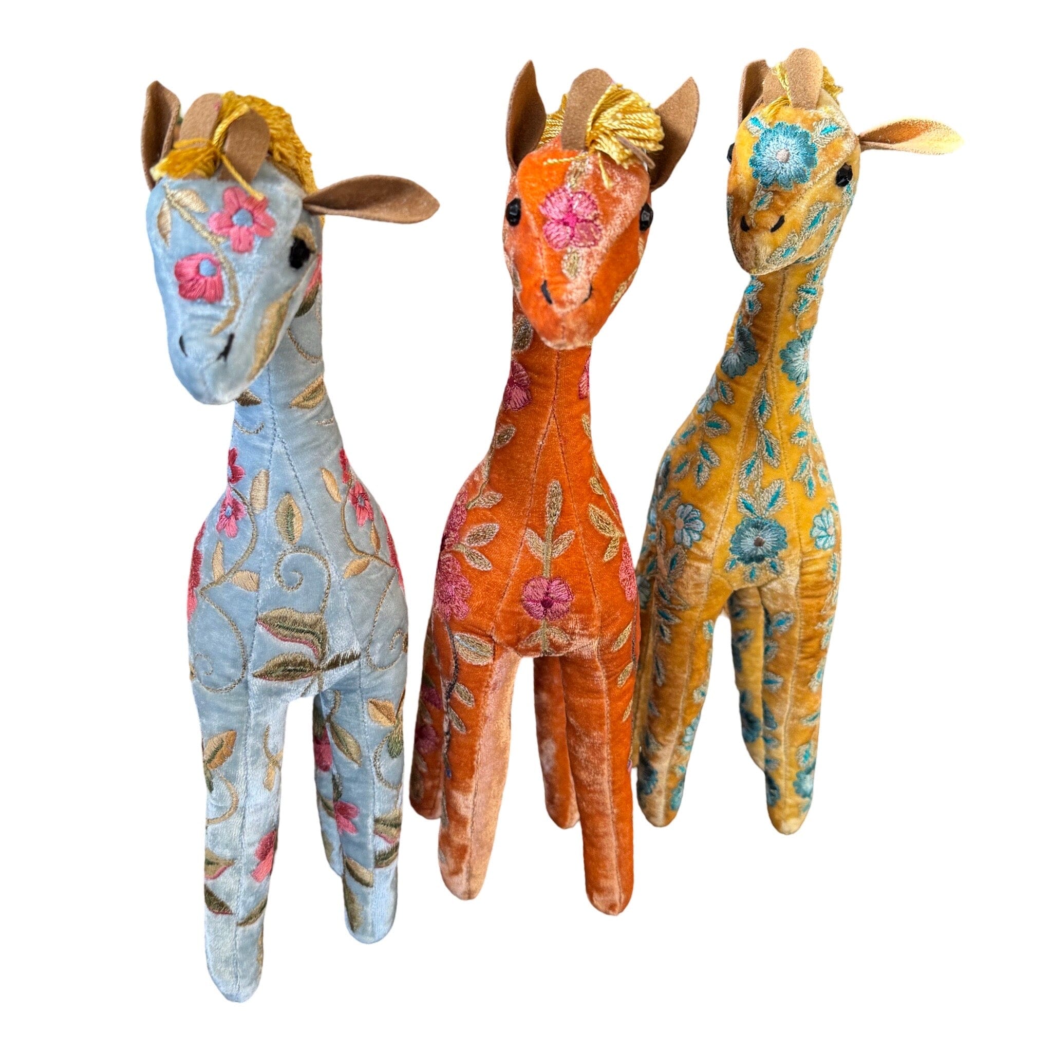 Hand Embroidered Silk Velvet Giraffe Objet d'Art Anke Drechsel