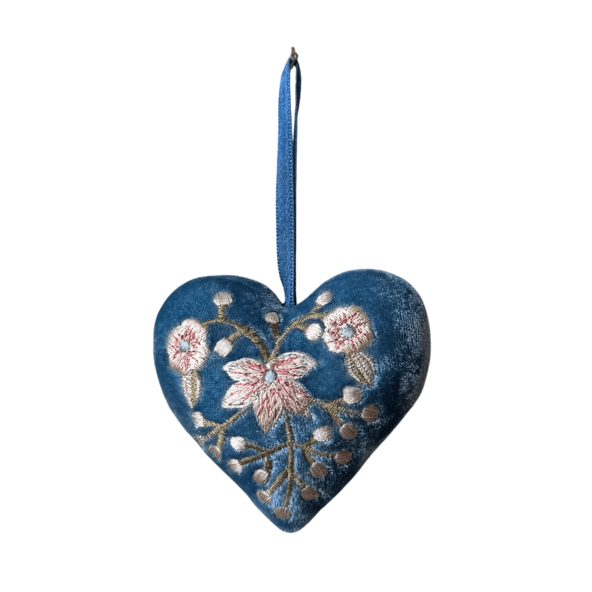 Hand Embroidered Silk Velvet Heart Ornaments Ornament Anke Drechsel AAA