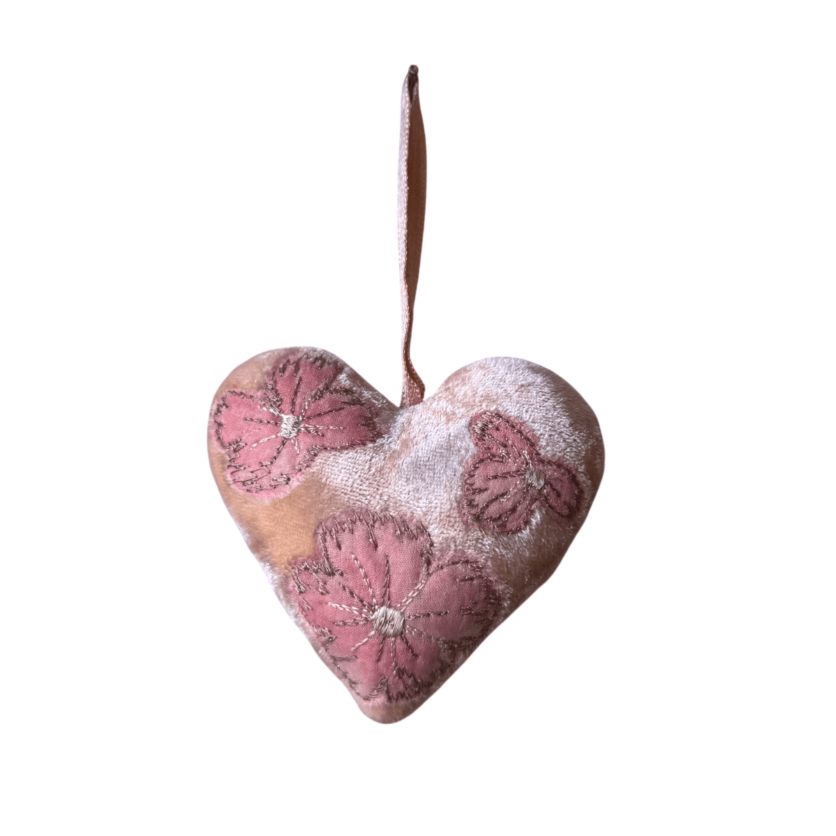 Hand Embroidered Silk Velvet Heart Ornaments Ornament Anke Drechsel B