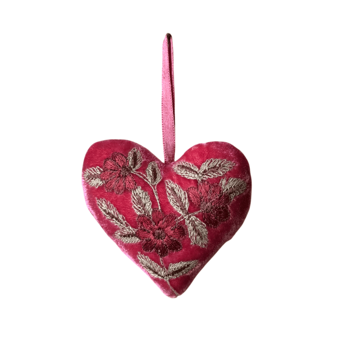 Hand Embroidered Silk Velvet Heart Ornaments Ornament Anke Drechsel II