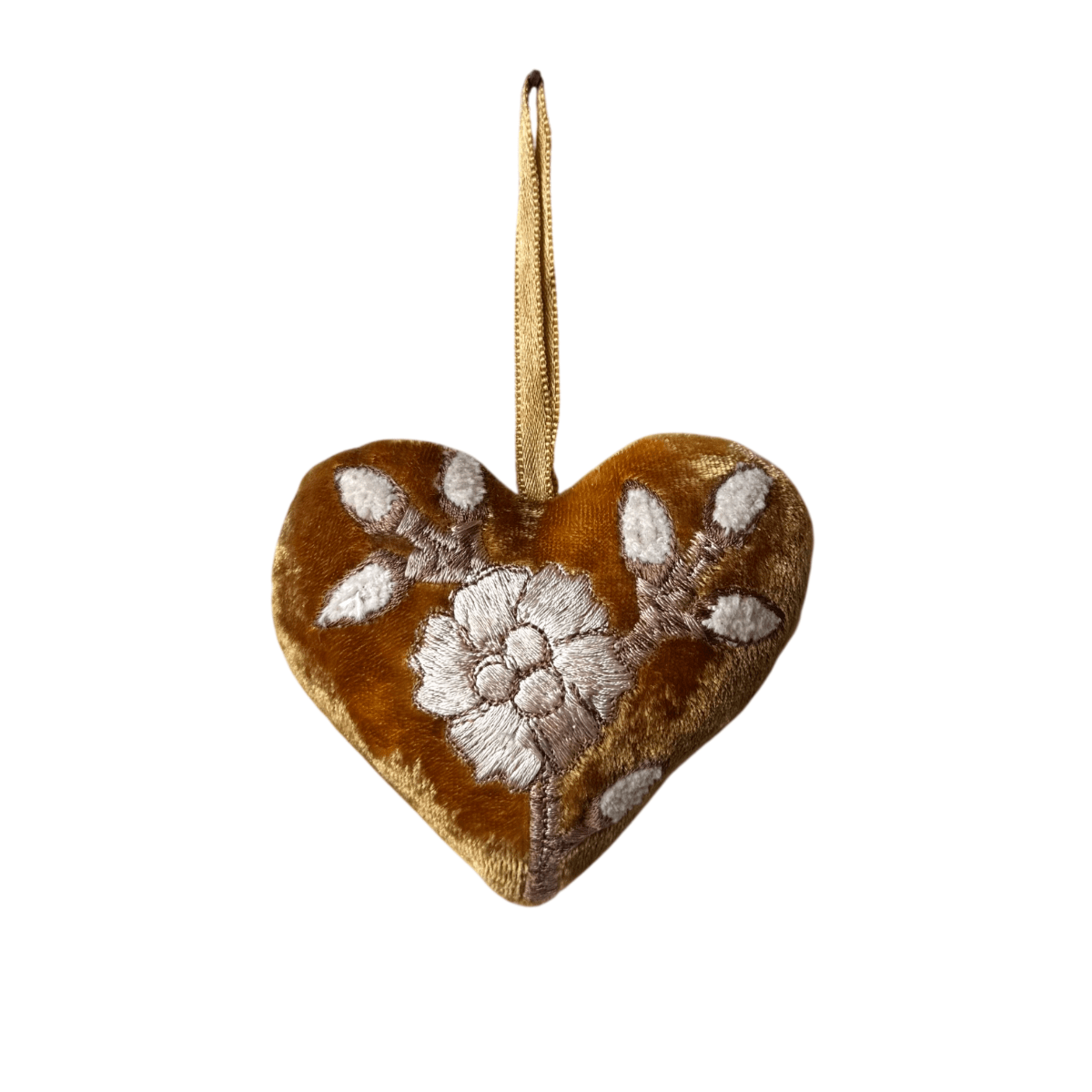 Hand Embroidered Silk Velvet Heart Ornaments Ornament Anke Drechsel O