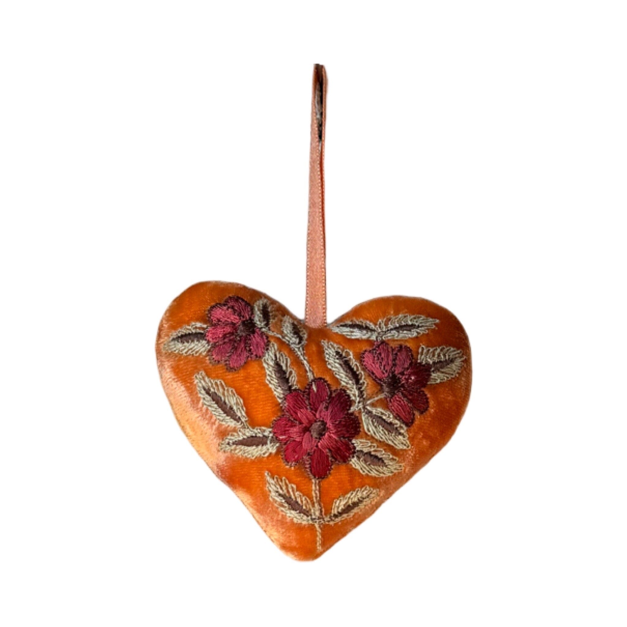Hand Embroidered Silk Velvet Heart Ornaments Ornament Anke Drechsel R