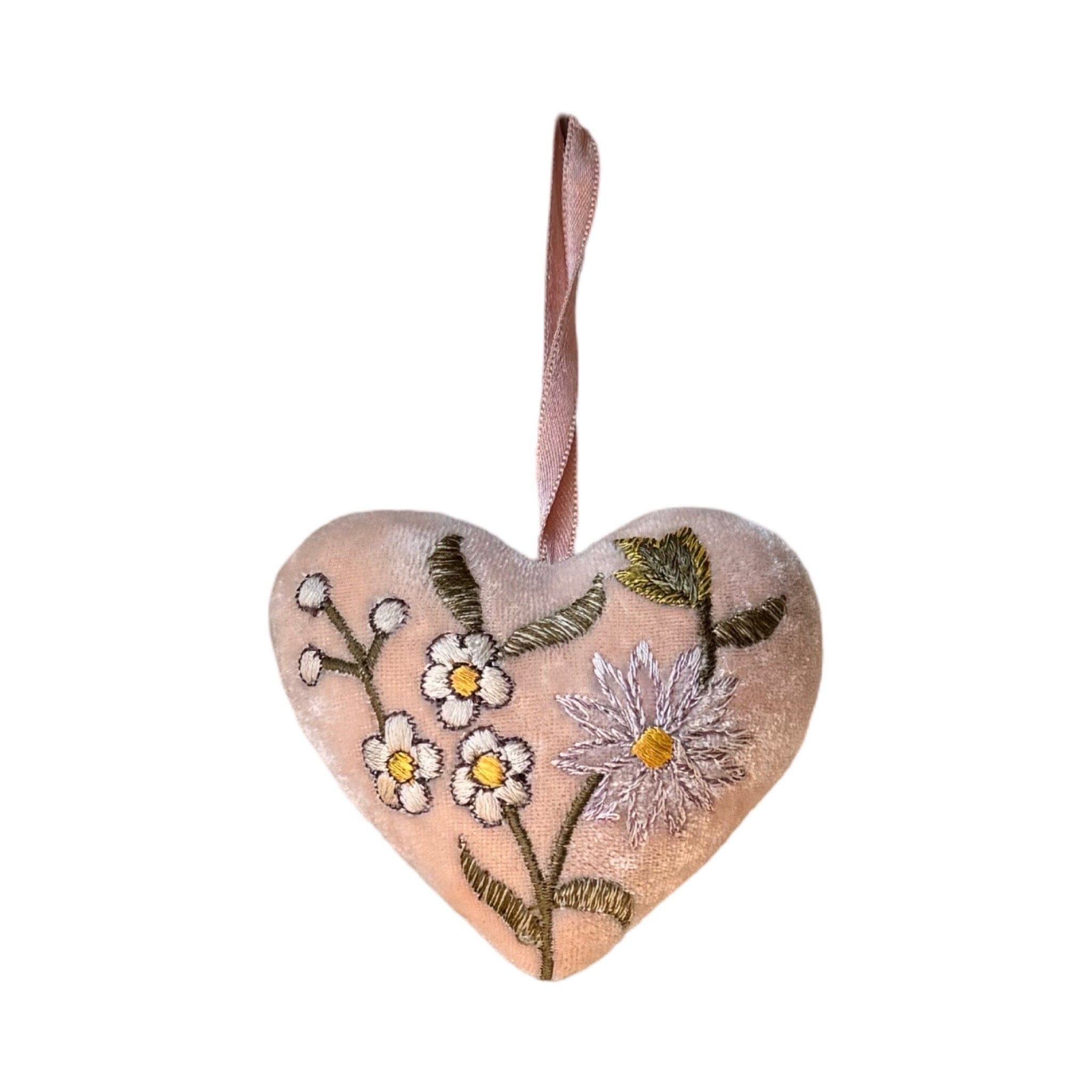 Hand Embroidered Silk Velvet Heart Ornaments Ornament Anke Drechsel U