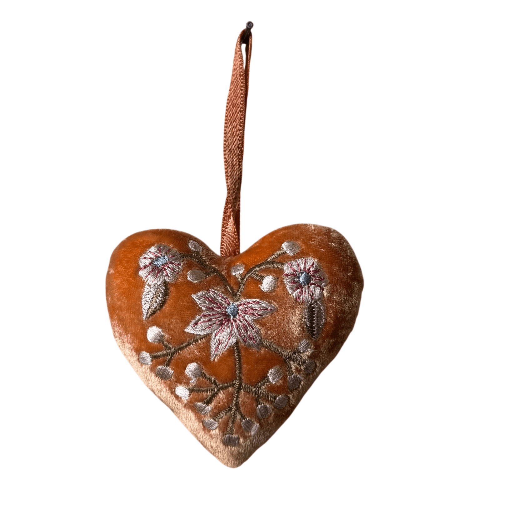 Hand Embroidered Silk Velvet Heart Ornaments Ornament Anke Drechsel V