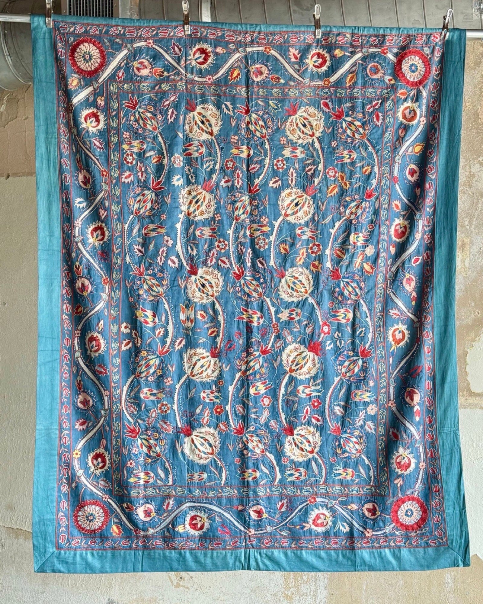Hand Stitched All Silk Suzani (CSSU081524| 64 x 80") Suzani Aziz Suzani